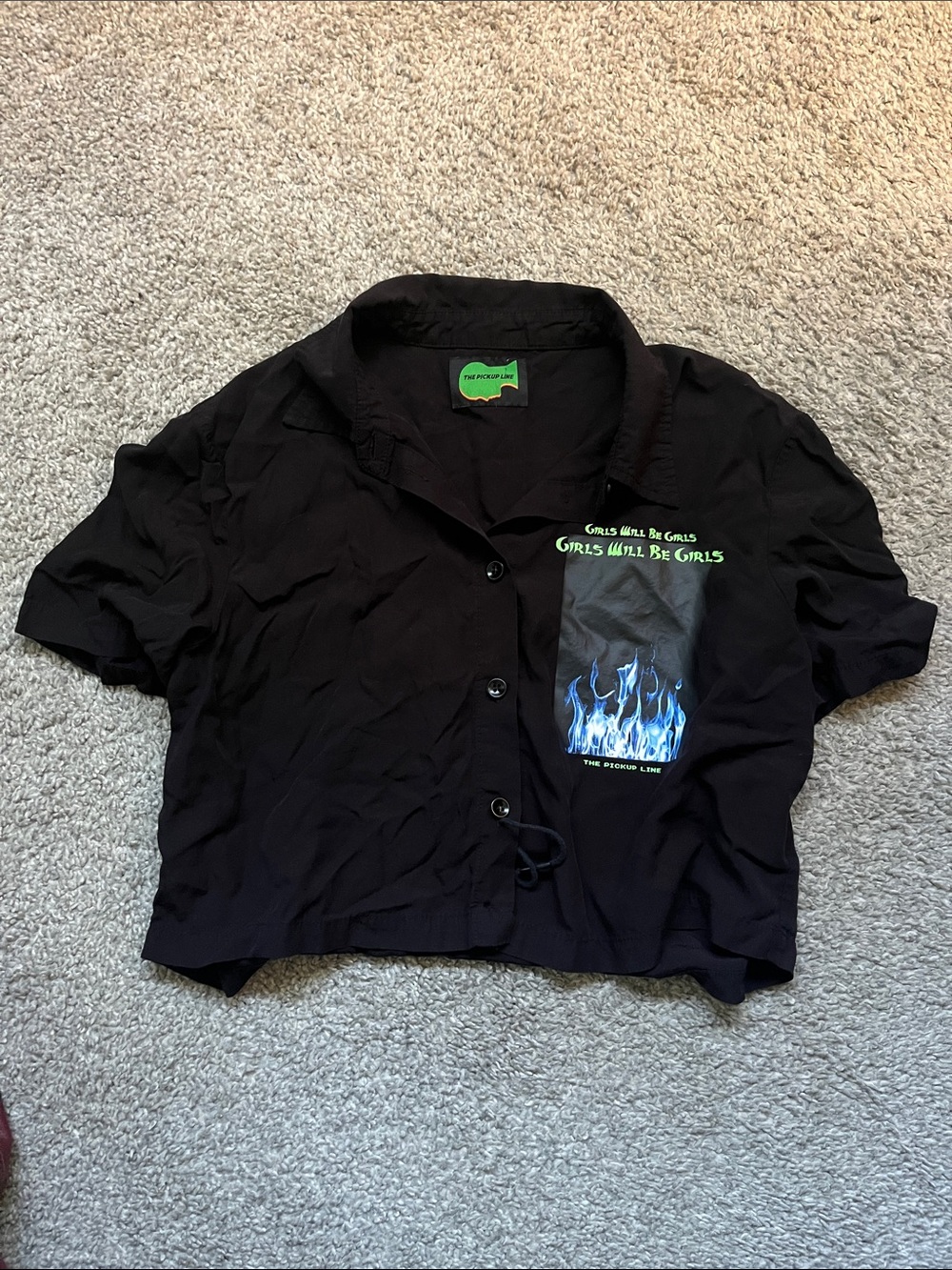 cropped graphic button up RARE!